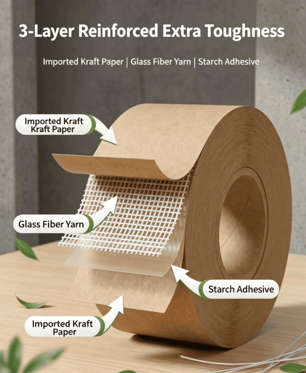 Fiberglass Reinforced Water Activated Kraft Paper Tape for Shipping Carton Sealing