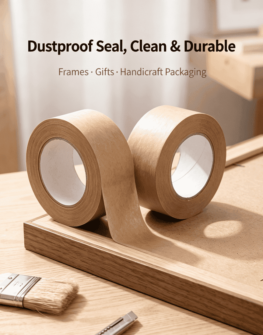 Eco-Friendly Water-Activated Brown Kraft Paper Tape Eco-Friendly Water-Activated Brown Kraft Paper Tape