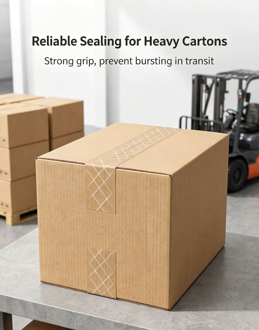 Fiberglass Reinforced Kraft Paper Tape For Heavy Carton Sealing