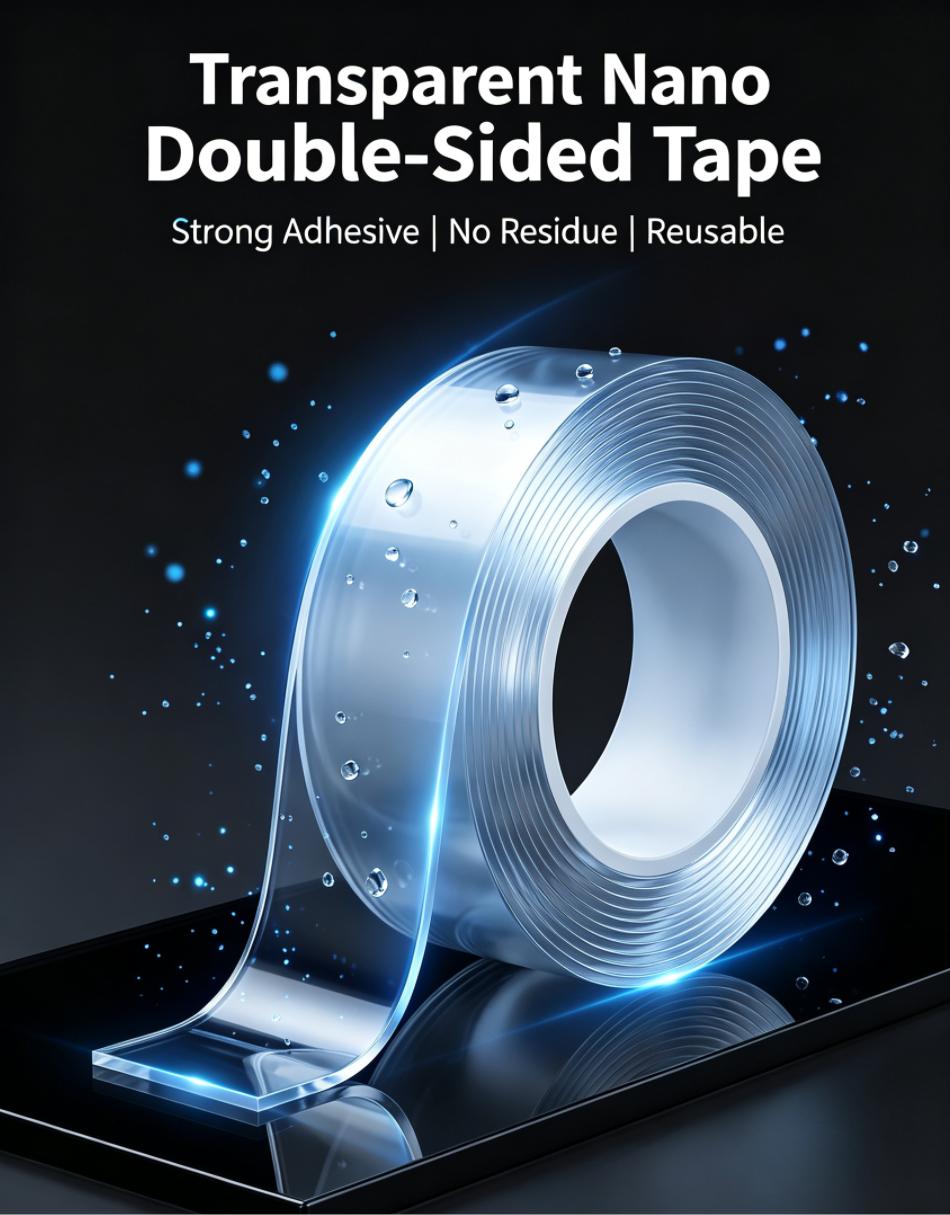 Transparent Double Sided Nano Grip Tape Transparent Double Sided Nano Grip Tape