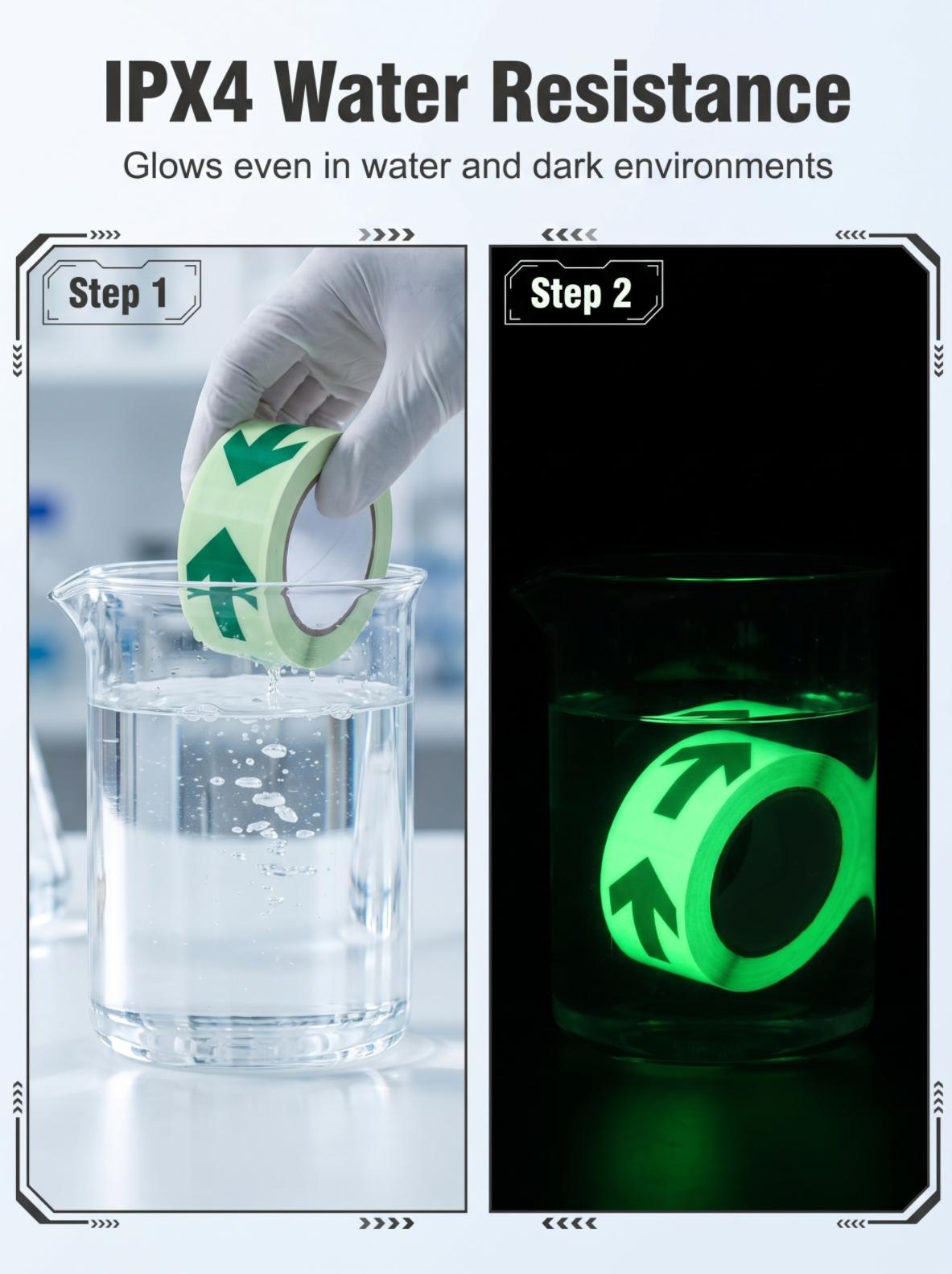 Self-Adhesive Photoluminescent Safety Warning Tape Glow in the Dark Self-Adhesive Photoluminescent Safety Warning Tape Glow in the Dark